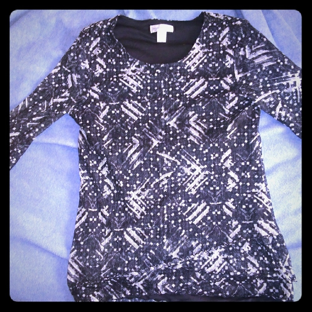 Christopher Bank lace 3/4 sleeve top